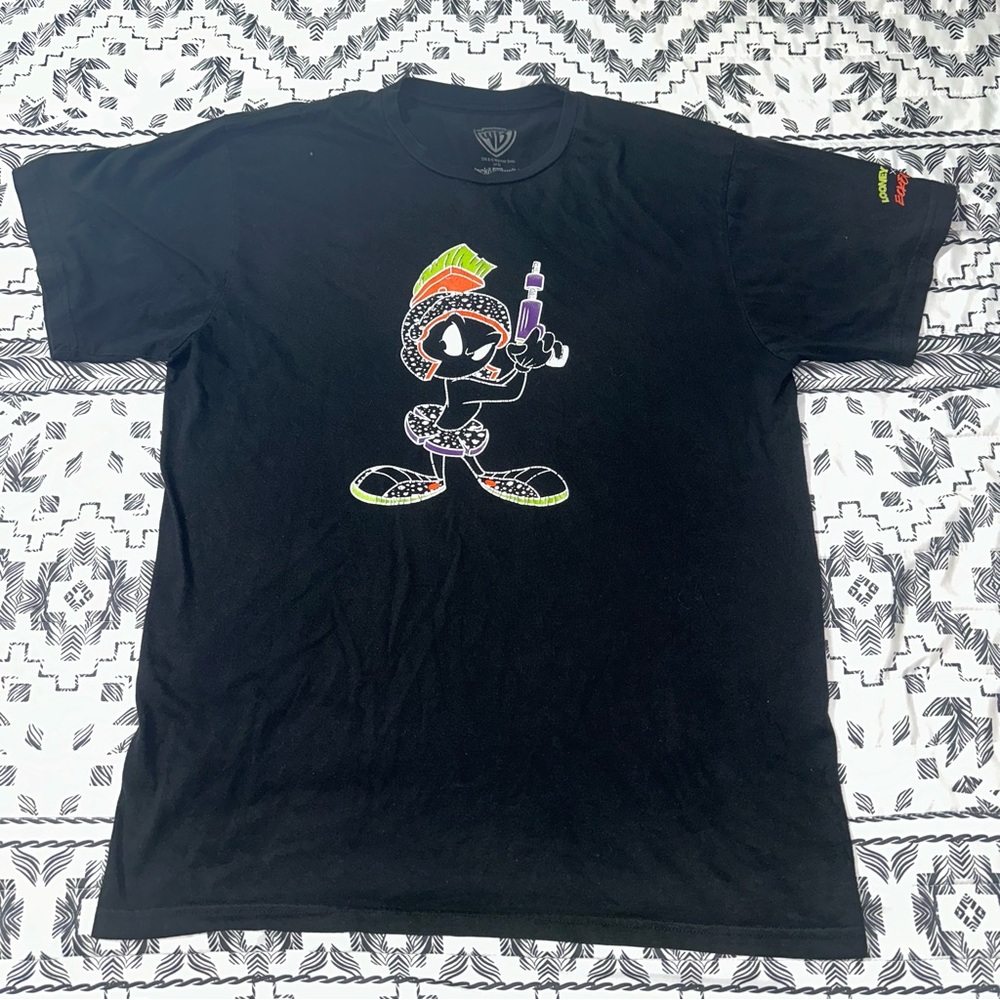 ECKO Marvin The Martian T-Shirt Mens L‎ Black Short Sleeve Y2K Streetwear Retro
